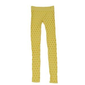 Maisie Wilen Womens Perforated Leggings One Size Yellow Coral Nylon Spandex